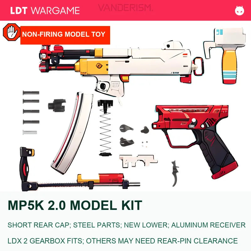 MP5K 2.0 Unassembled Model Kit with Replica Short Rear End Cap and Upgraded Steel Parts (Pre-Order 50 Hari)