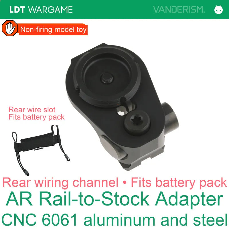 LDT Si CNC 6061 Aluminum and Steel Rail-Stock Adapter for AR Aluminum Toy-Model Receivers (Pre-Order 50 Hari)