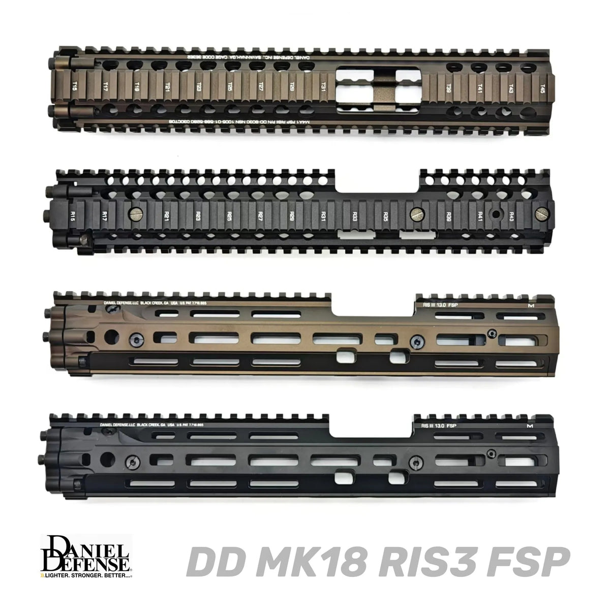 DD MK18 RIS3 FSP Metal Handguards | Gel Blaster WGG WGB Airsoft (Pre-Order 50 Hari)