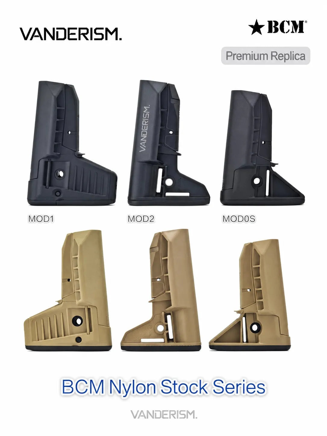 BCM MOD0S MOD2 MOD1 Nylon Stocks | Gel Blaster WGG WGB Airsoft (Pre-Order 50 Hari)