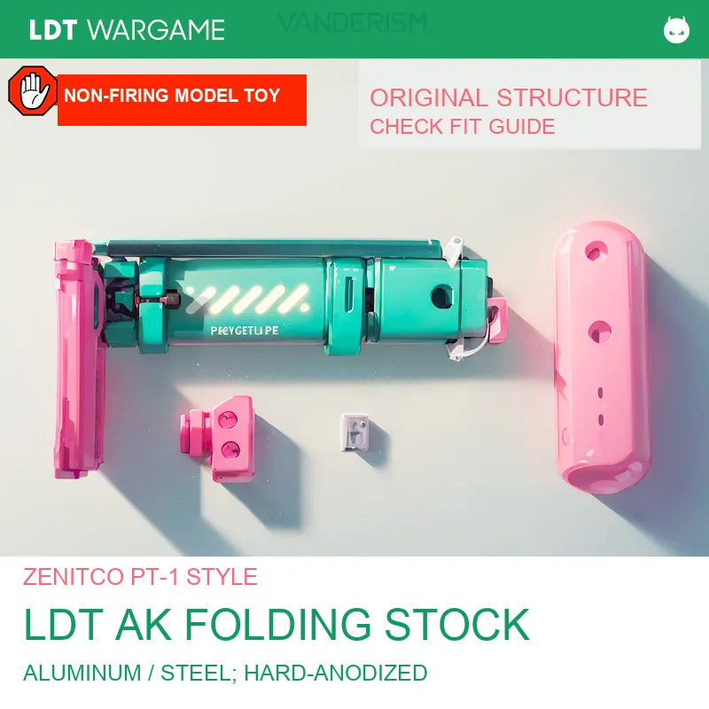 LDT AK Zenitco PT-1 Replica-Structure Stock, CNC Hard-Anodized Aluminum and Steel (Pre-Order 50 Hari)