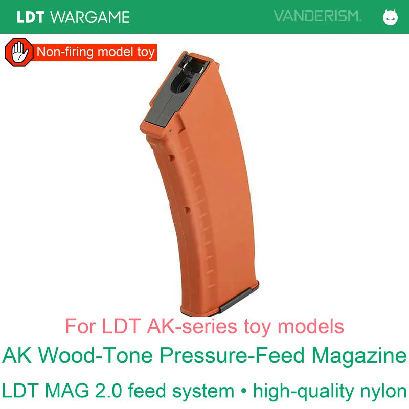 LDT AK105 / 74M Gen 2 High-Speed Pressure-Feed Gel-Ball Magazine, Black / Bakelite Color; AKA Adapter Compatible (Pre-Order 50 Hari)