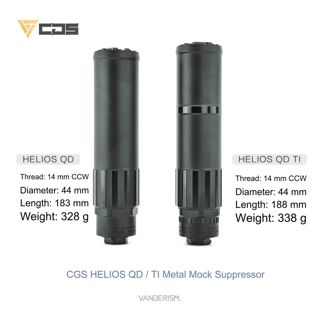 CGS HELIOS QD TI Metal Mock Suppressor | Gel Blaster WGG WGB Airsoft (Pre-Order 50 Hari)