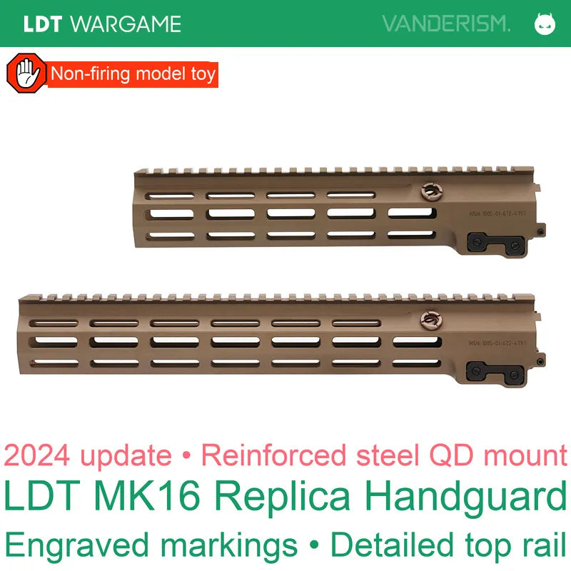 LDT MK16 GEISSELE Replica CNC Metal Handguard, Hard-Anodized, Stamped Recessed Markings (Pre-Order 50 Hari)