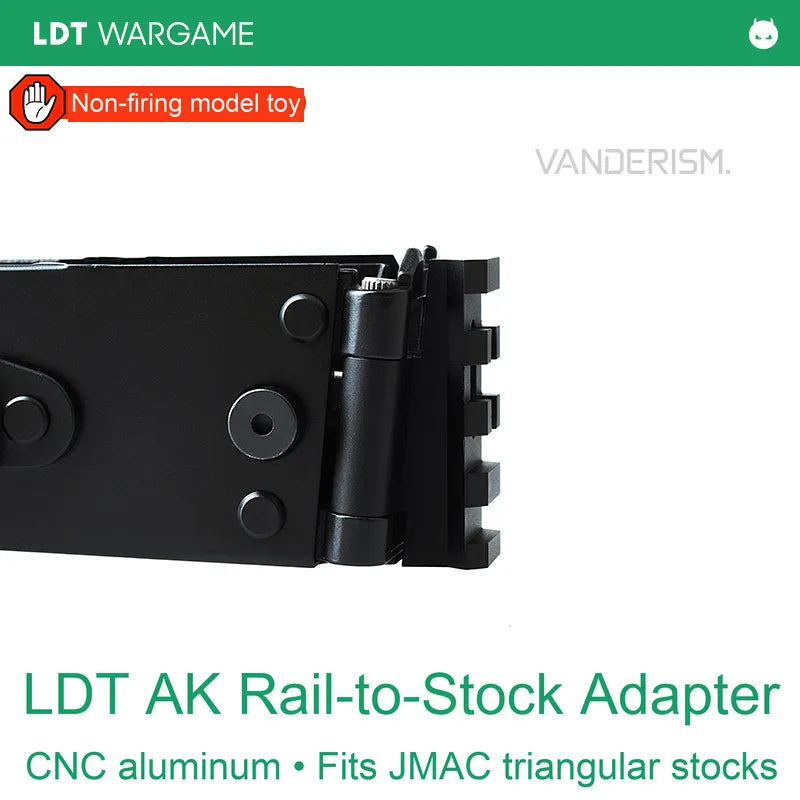 LDT AK CNC Hard-Anodized Aluminum Rear Rail Adapter (Pre-Order 50 Hari)