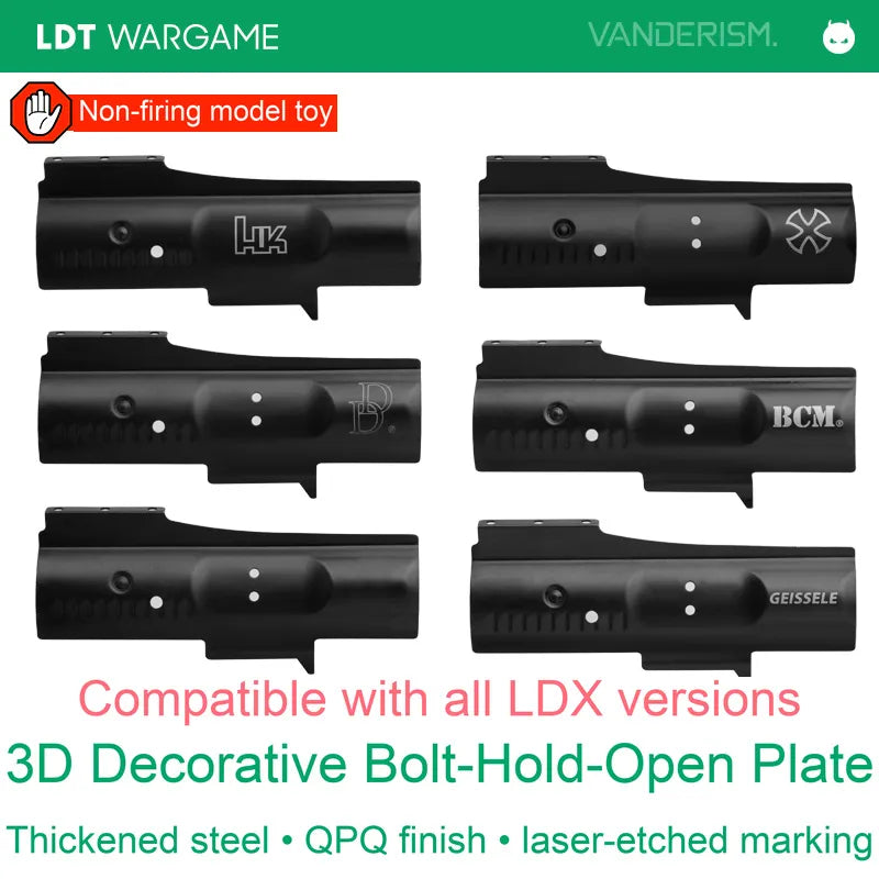 Steel 3D Decorative Blowback/Bolt-Hold-Open Plate for HK416/AR/A5/BCM/N4/DD/GEISSELE (Pre-Order 50 Hari)