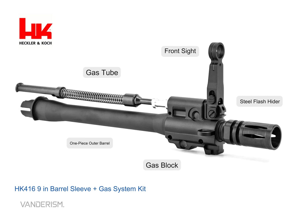 HK416 Outer Barrel Gas Block Sight and Flash Hider Set (Pre-Order 50 Hari)