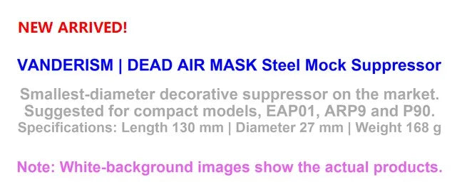 DEAD AIR MASK Steel Mock Suppressor | Gel Blaster WGG WGB Airsoft (Pre-Order 50 Hari)