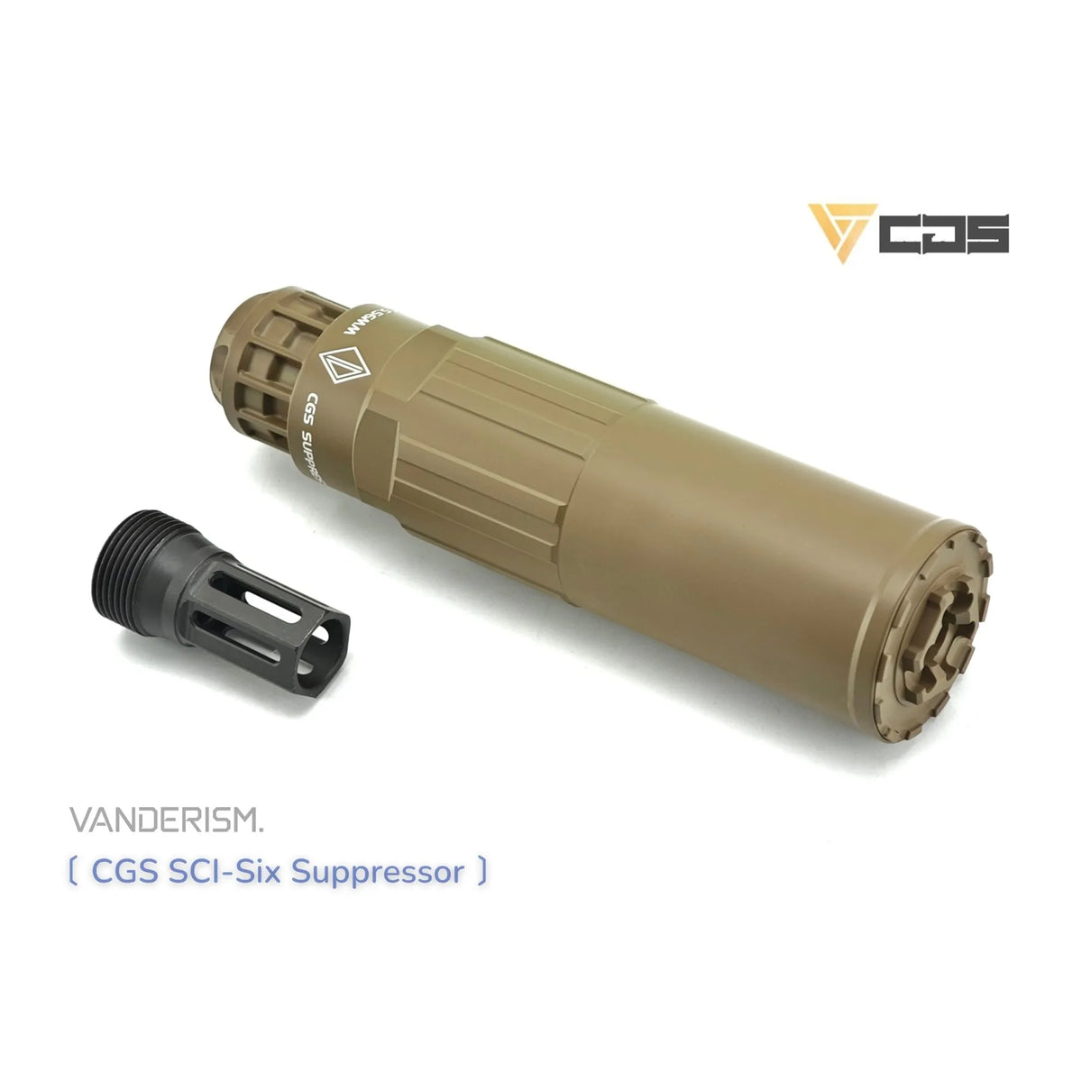 CGS SCI Six Steel Flash Hider and Mock Suppressor Set | Gel Blaster WGG WGB Airsoft (Pre-Order 50 Hari)