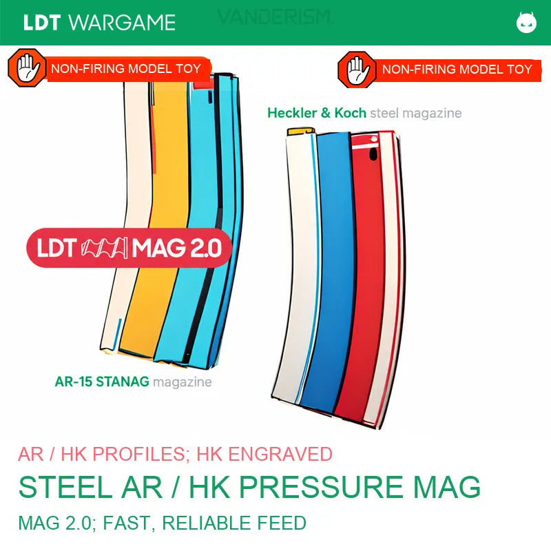 AR/HK Gen 2.0 Steel Electric Pressure-Feed Gel Ball Magazine with Suling High-Speed Motor (Pre-Order 50 Hari)