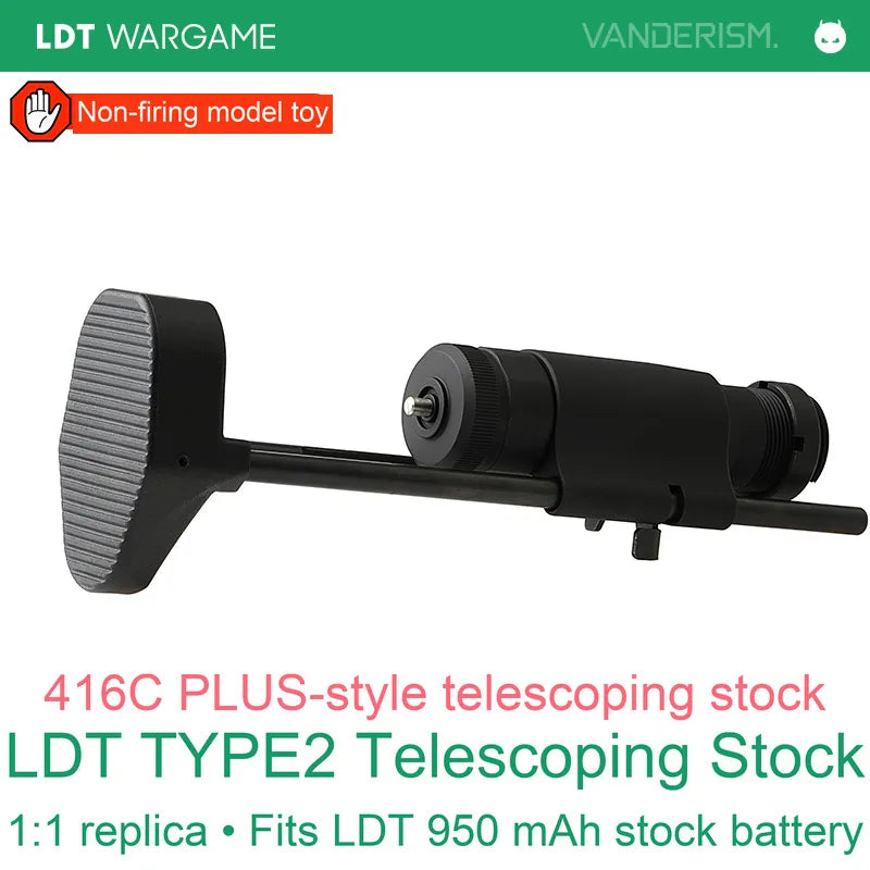 LDT TYPE2 Aluminum-Alloy Telescoping Stock, 416CPLUS Kit Style / Modular Umbrella Accessory (Pre-Order 50 Hari)