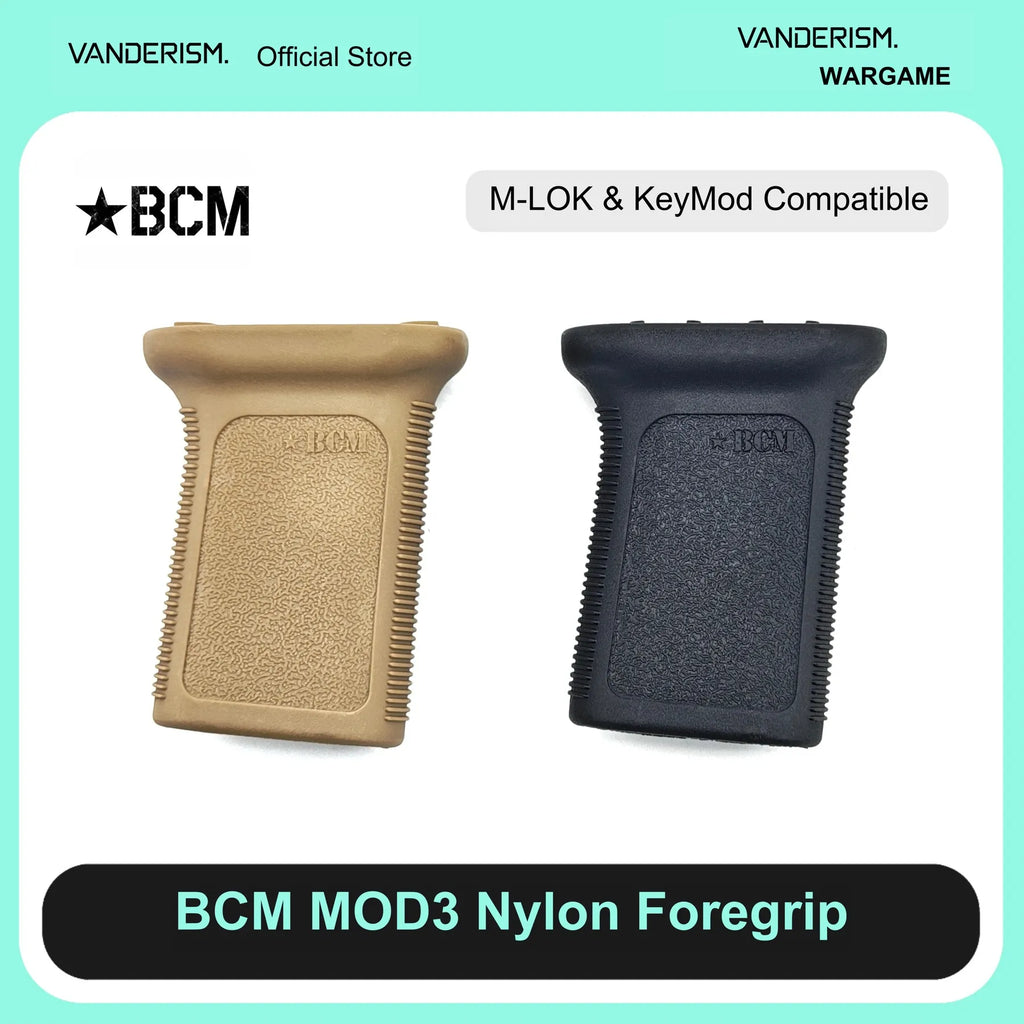 BCM MOD3 Nylon Foregrip M LOK and KeyMod (Pre-Order 50 Hari)