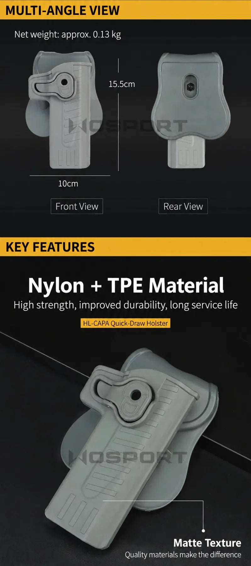 1911 and 2011 Nylon TPE Quick Draw Holster (Pre-Order 50 Hari)