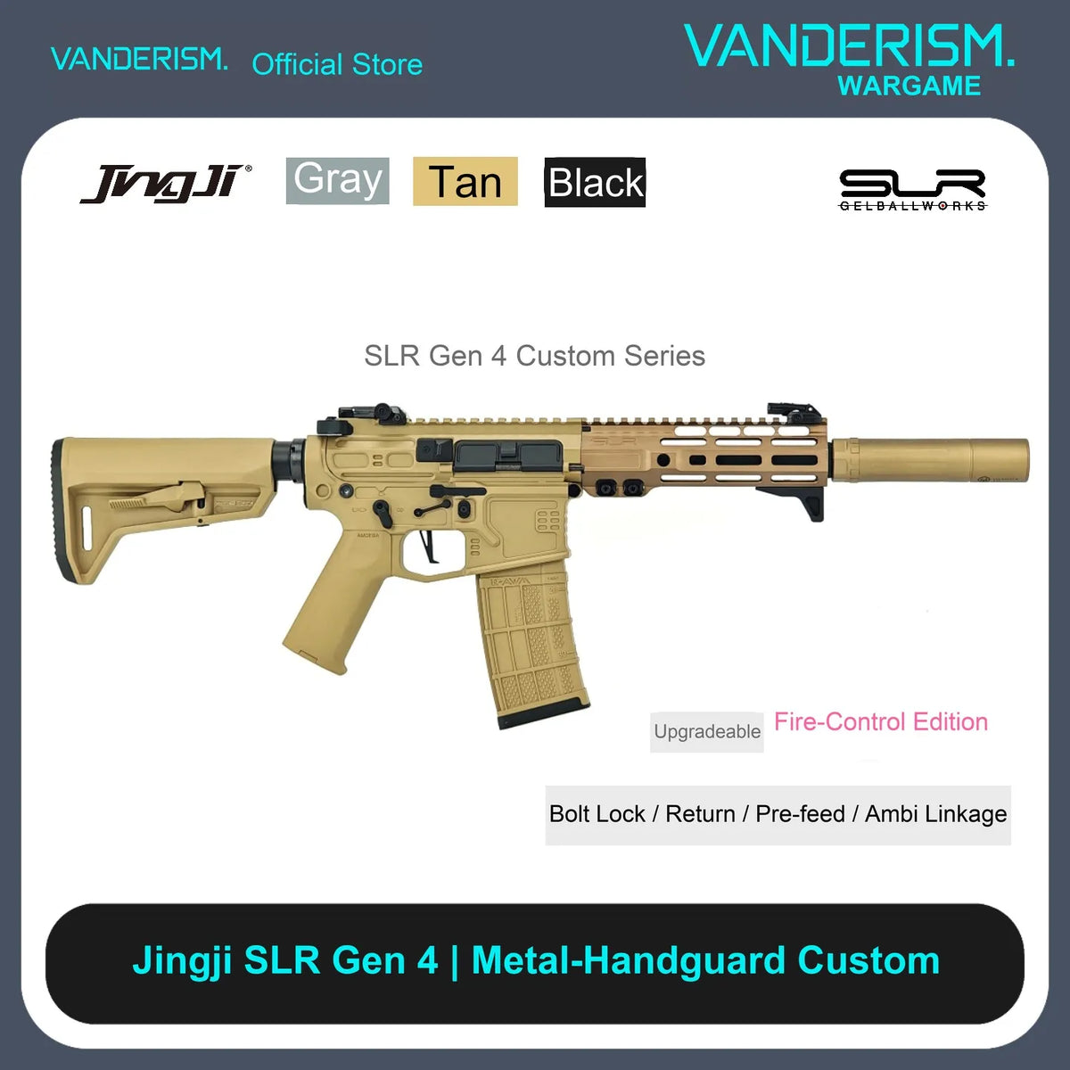 Jingji SLR B15 Gen 4 Custom Metal Handguard Gel Blaster (Pre-Order 50 Hari)