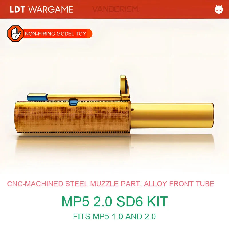 MP5 SD6 2.0 Toy-Model Front-End Kit, Steel Small Parts, Aluminum Mock Suppressor and Alloy Front Tube (Pre-Order 50 Hari)