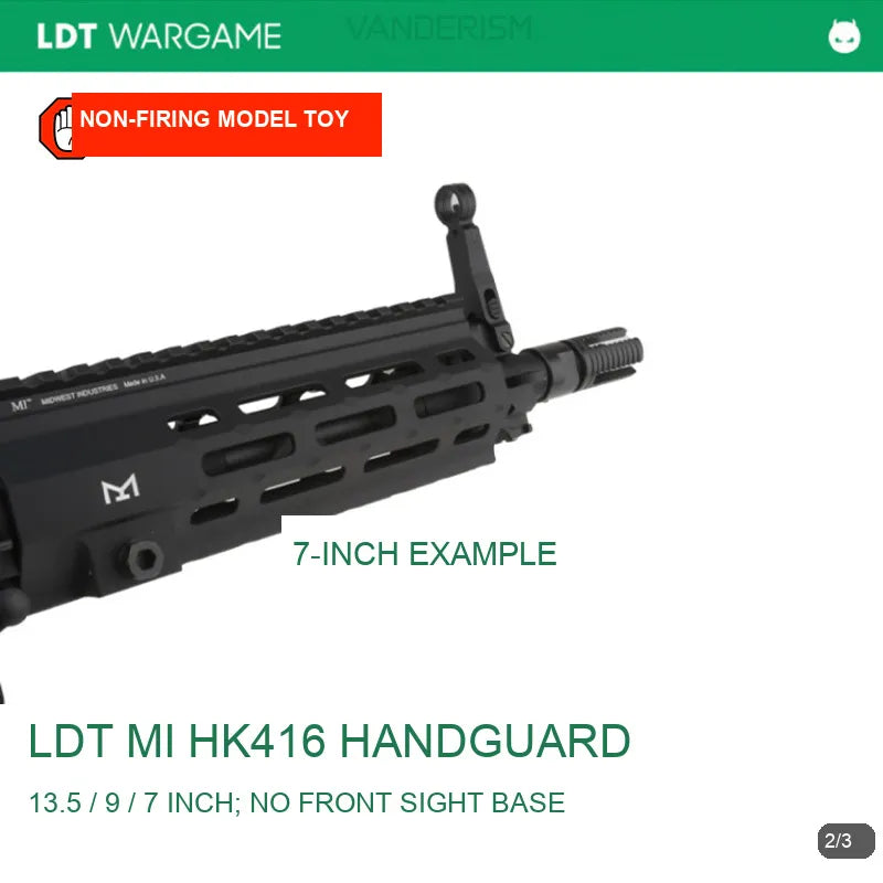 DG-Style MI for HK416 Hard-Anodized Replica Handguard, 7 / 9 / 13.5-inch (Pre-Order 50 Hari)