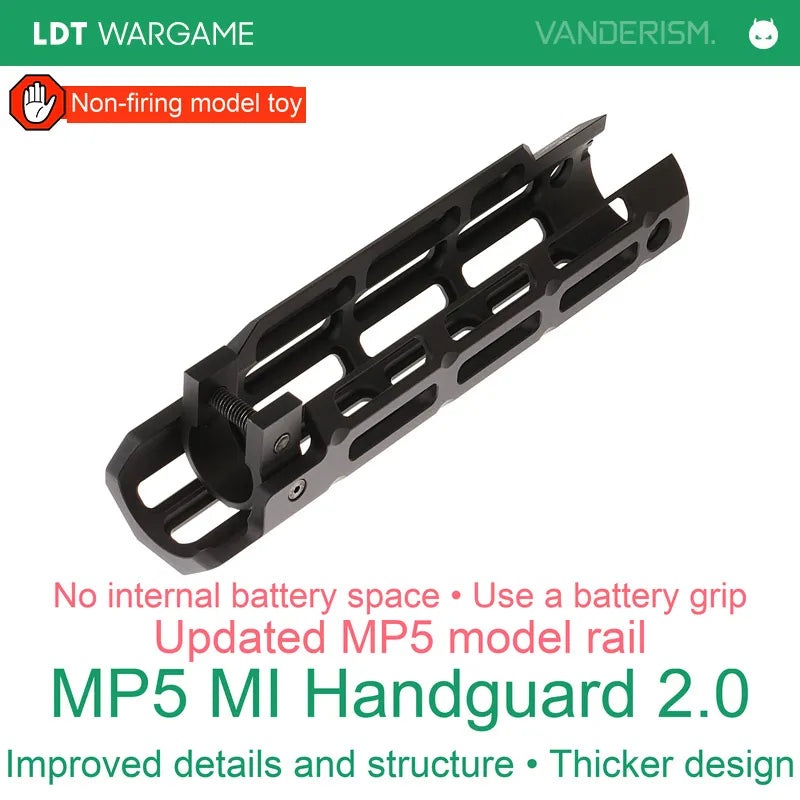 LDT MP5 MI 2.0 Asymmetric CNC MLOK Replica Handguard (Pre-Order 50 Hari)