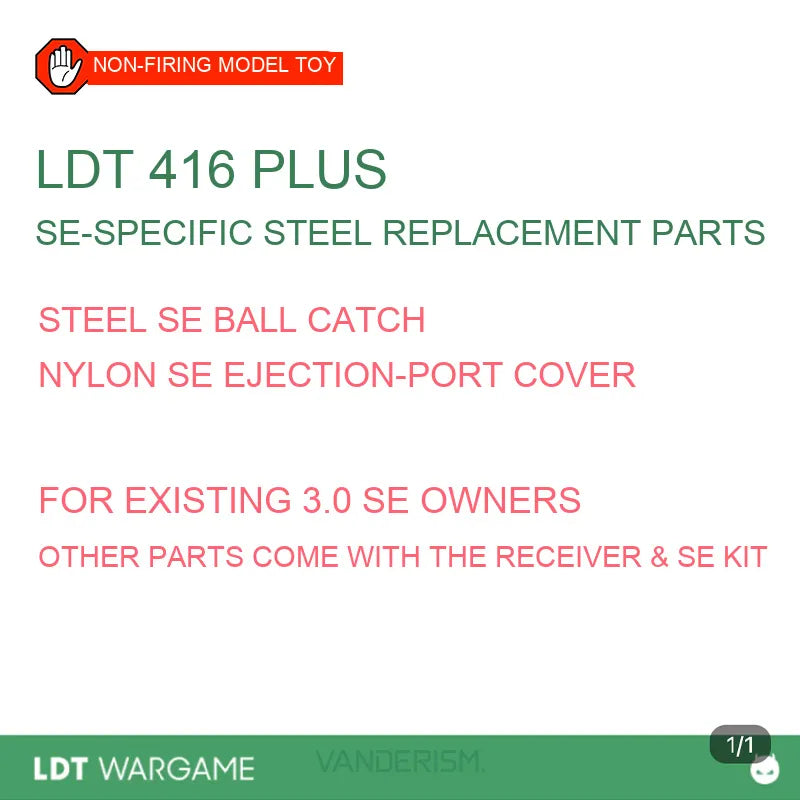 LDT 416 Plus SE Replacement Parts: Ejection-Port Covers and Steel Bolt-Release Paddle (Pre-Order 50 Hari)