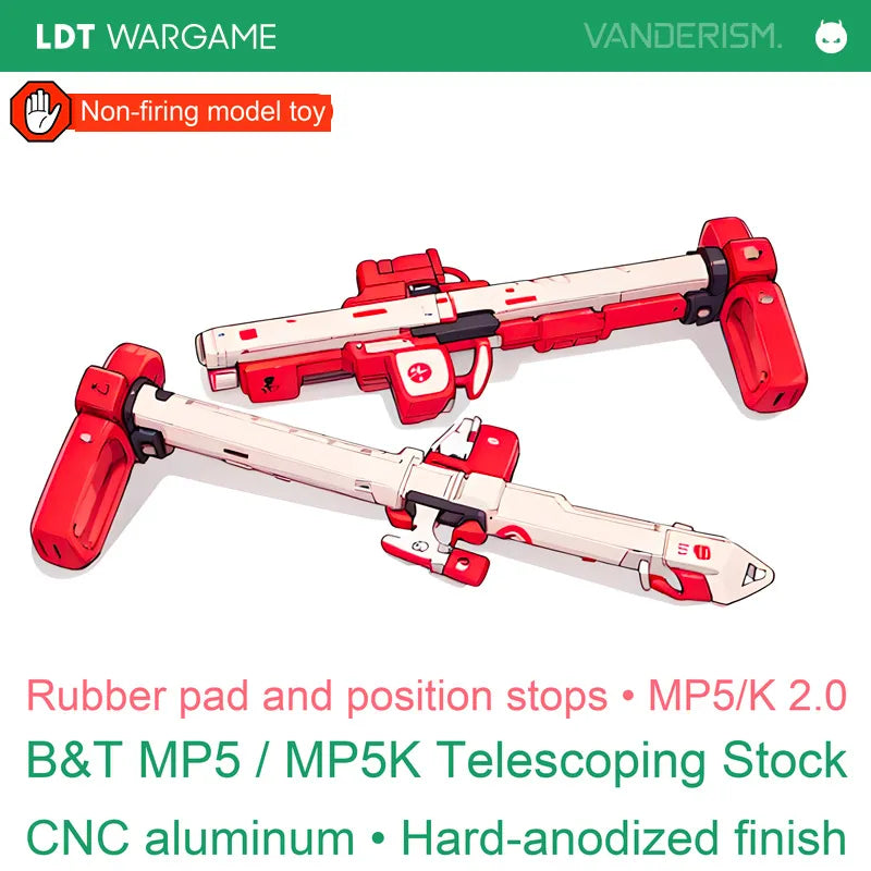 B&T CNC Aluminum Telescoping Stock with Soft Rubber Pad, Hard-Anodized, MP5/MP5K (Pre-Order 50 Hari)