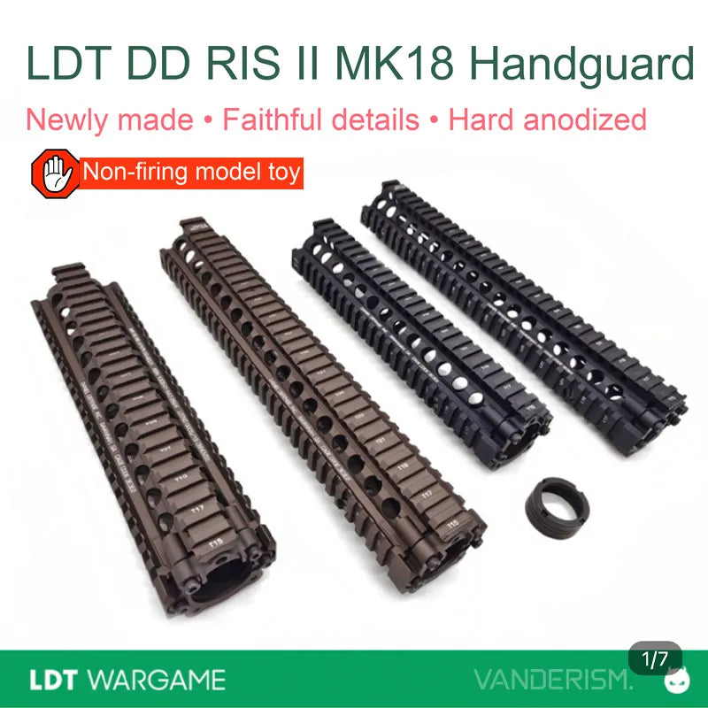 LDT DD RIS2 MK18 Replica Metal Rail Handguard, Hard-Anodized (Pre-Order 50 Hari)