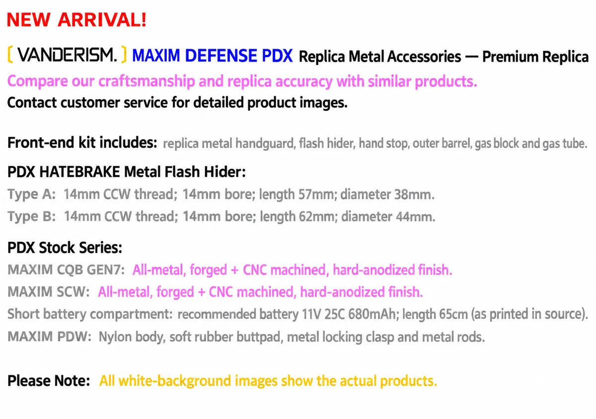 PDX Metal Front End and Accessory Collection (Pre-Order 50 Hari)