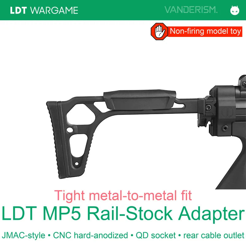 MP5 2.0 JMAC Replica CNC Hard-Anodized Rail-Stock Adapter (Pre-Order 50 Hari)